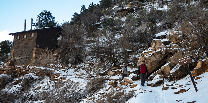 Winter hikers in the Grand Canyon