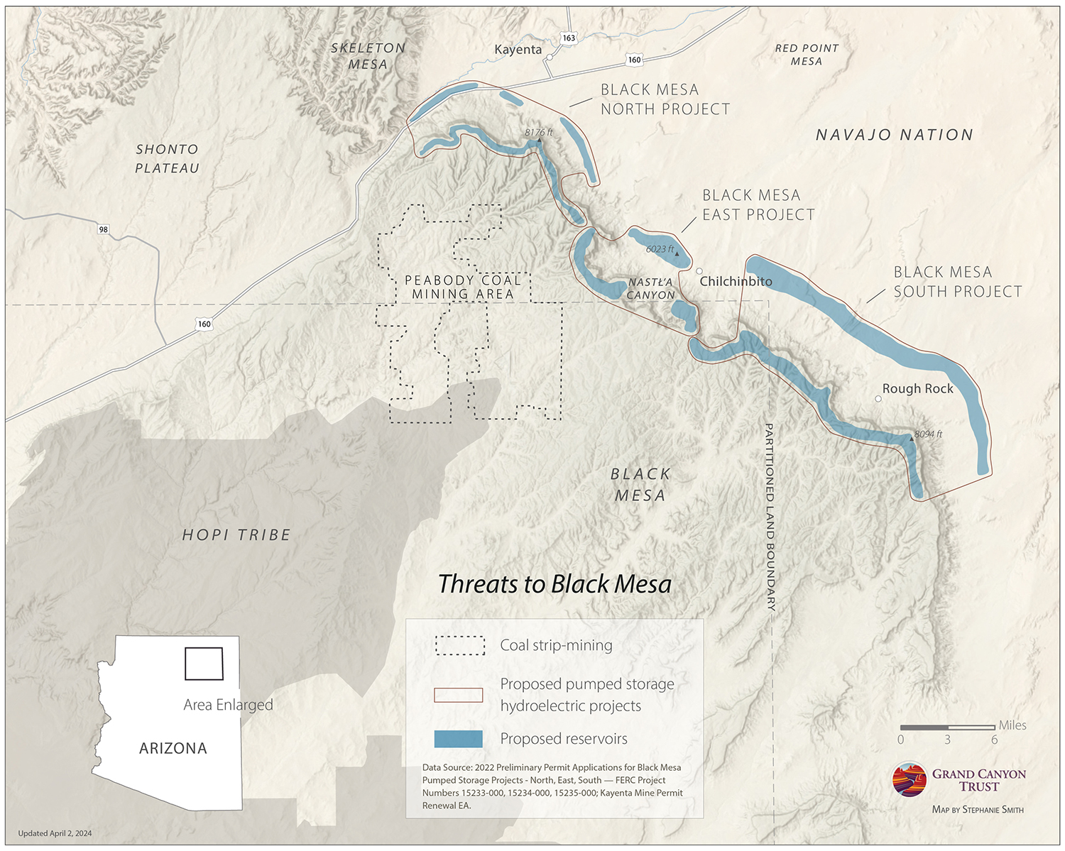 View a map of the dams proposed on Black Mesa.