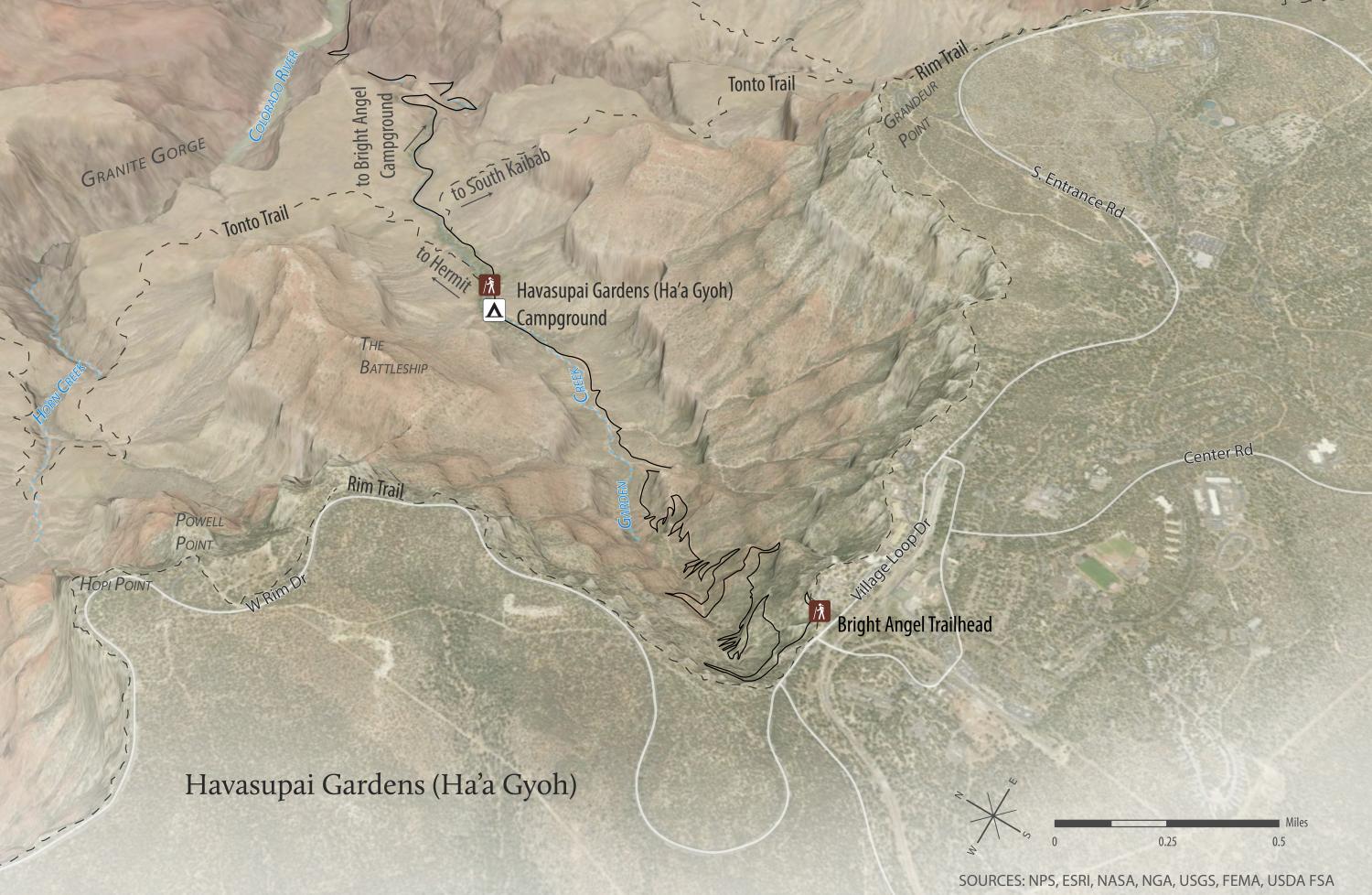 Havasupai Gardens map