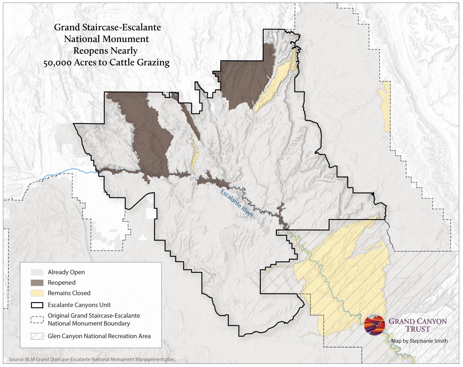 Map of the 50,000 acres being opened to grazing.