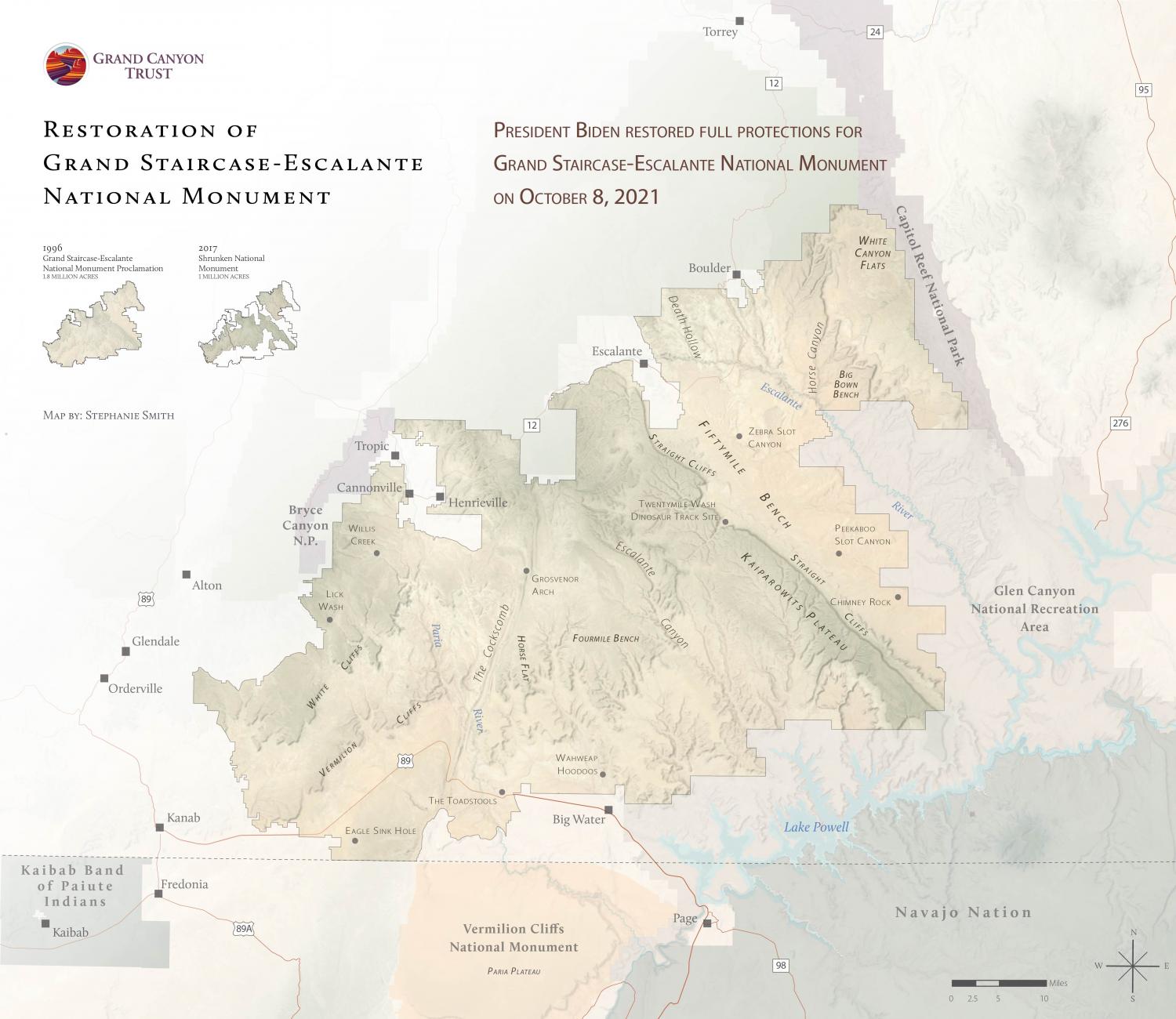 Restored boundaries of Grand Staircase-Escalante National Monument