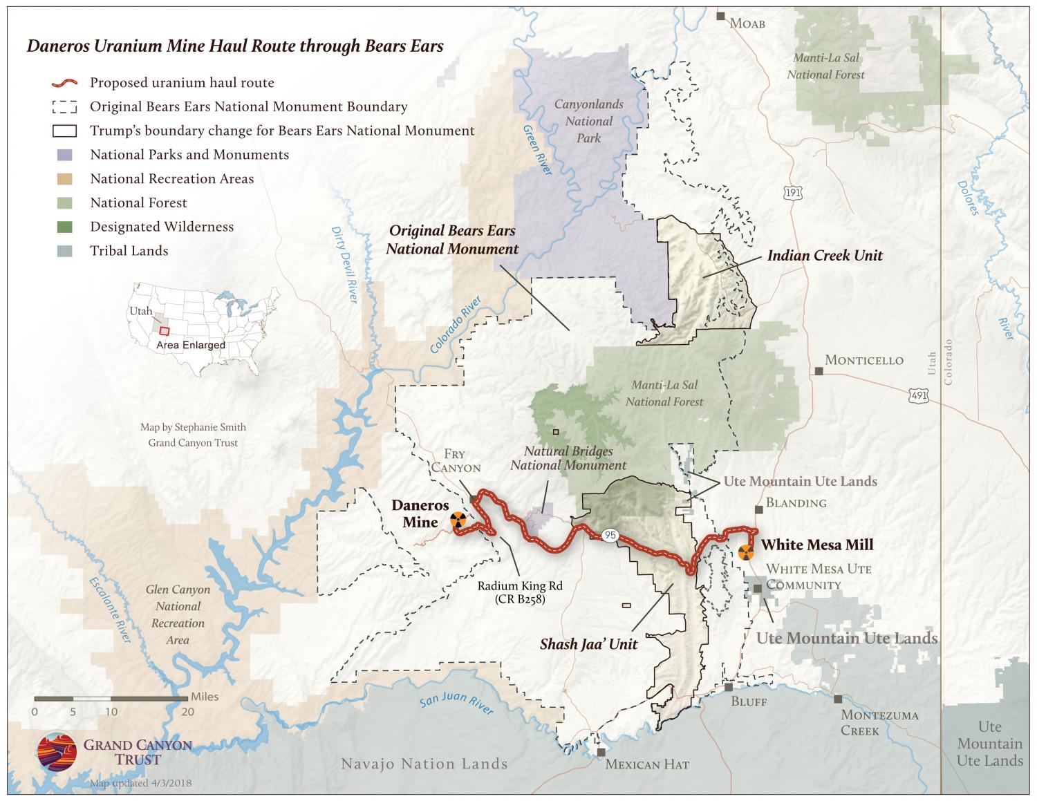 Daneros Uranium Mine Haul Route through Bears Ears