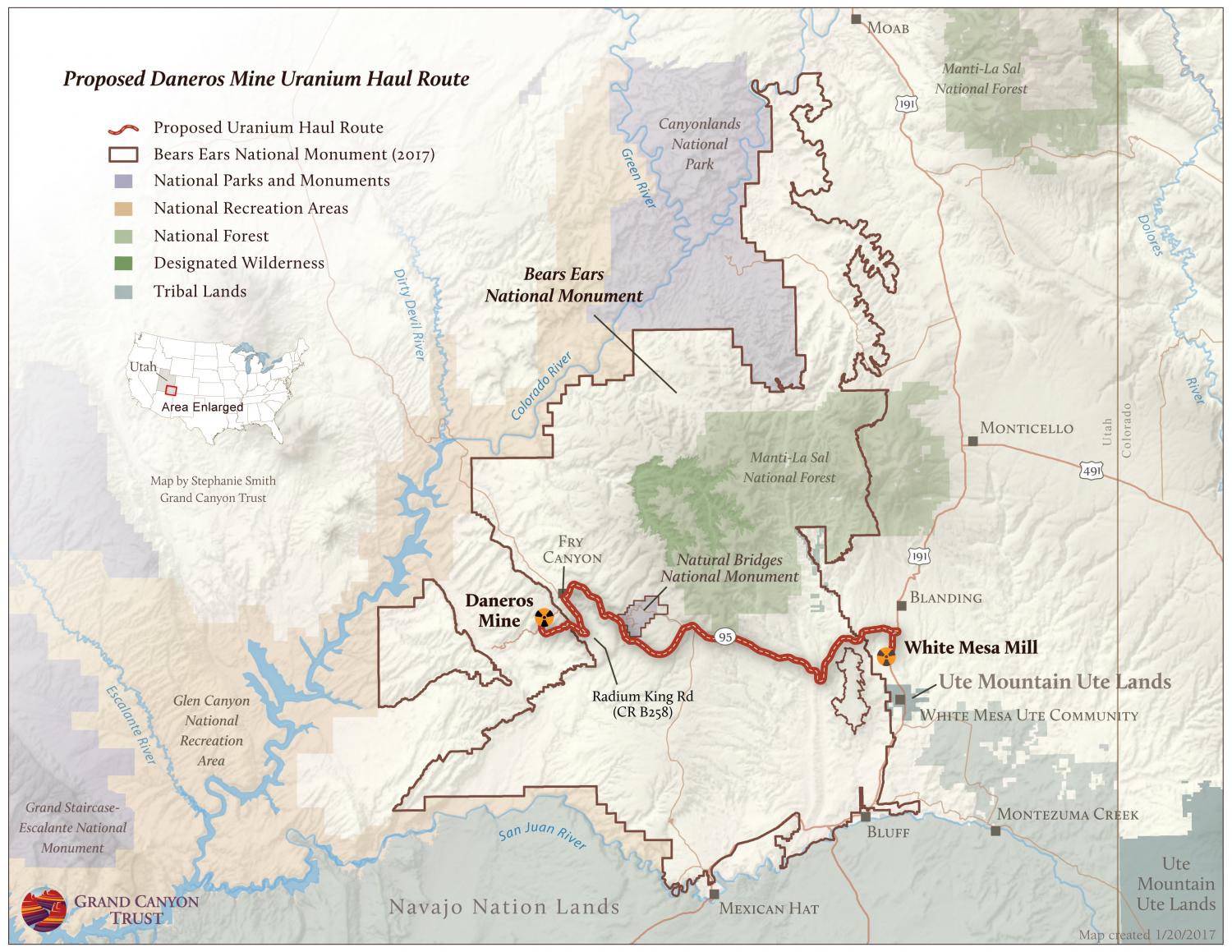 Daneros uranium haul route