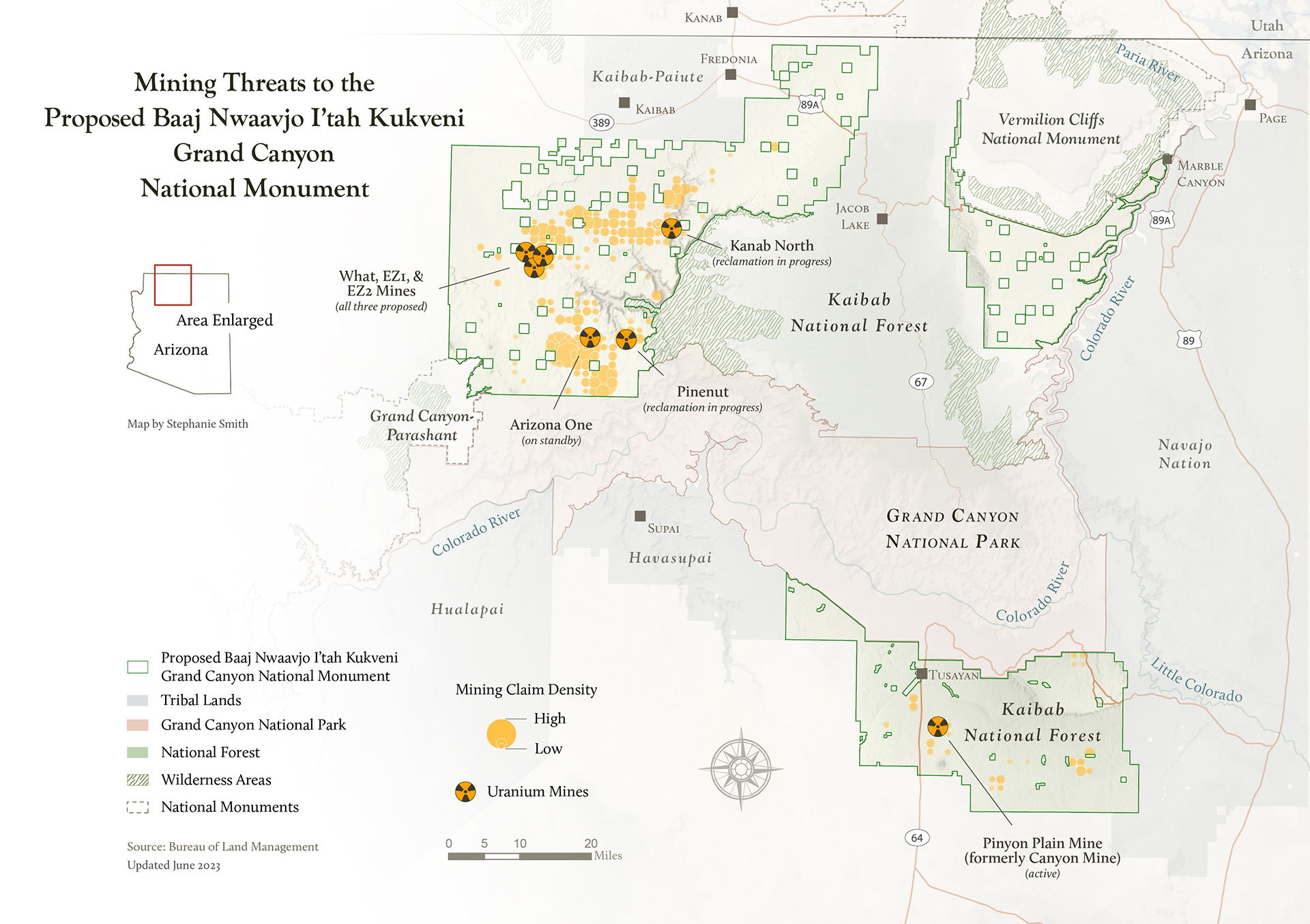 Grand Canyon active mining claims