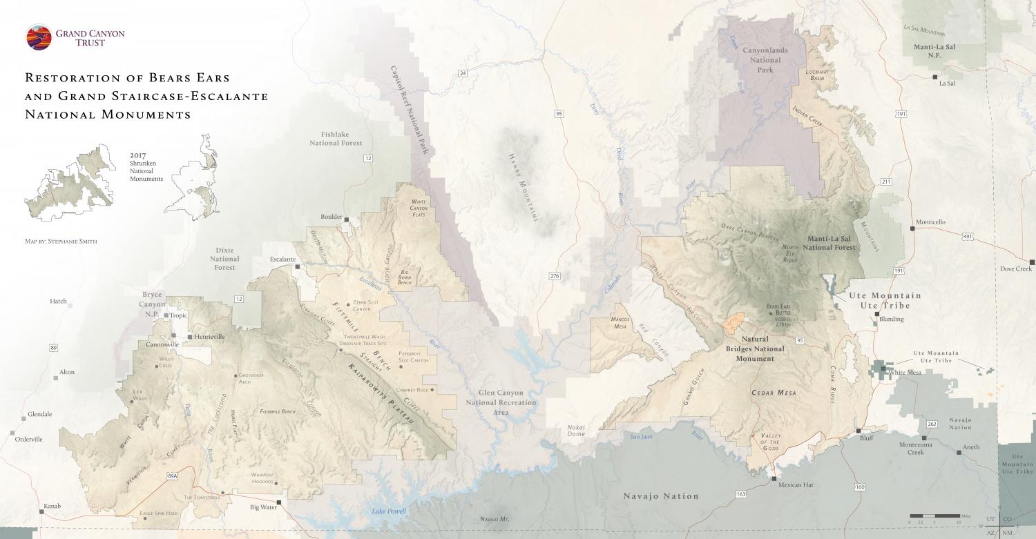 Map of both Utah monuments
