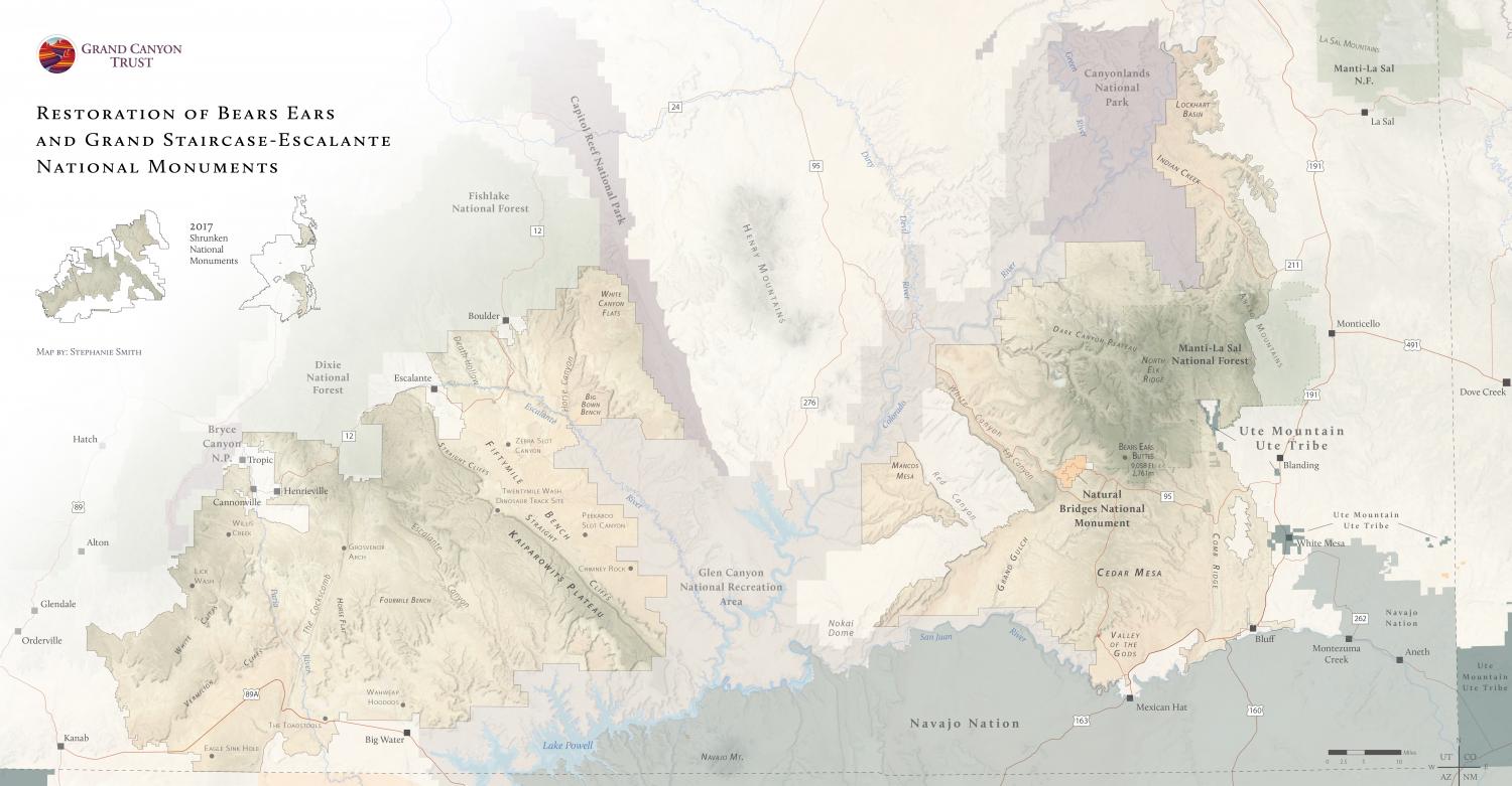 Map of both Utah monuments