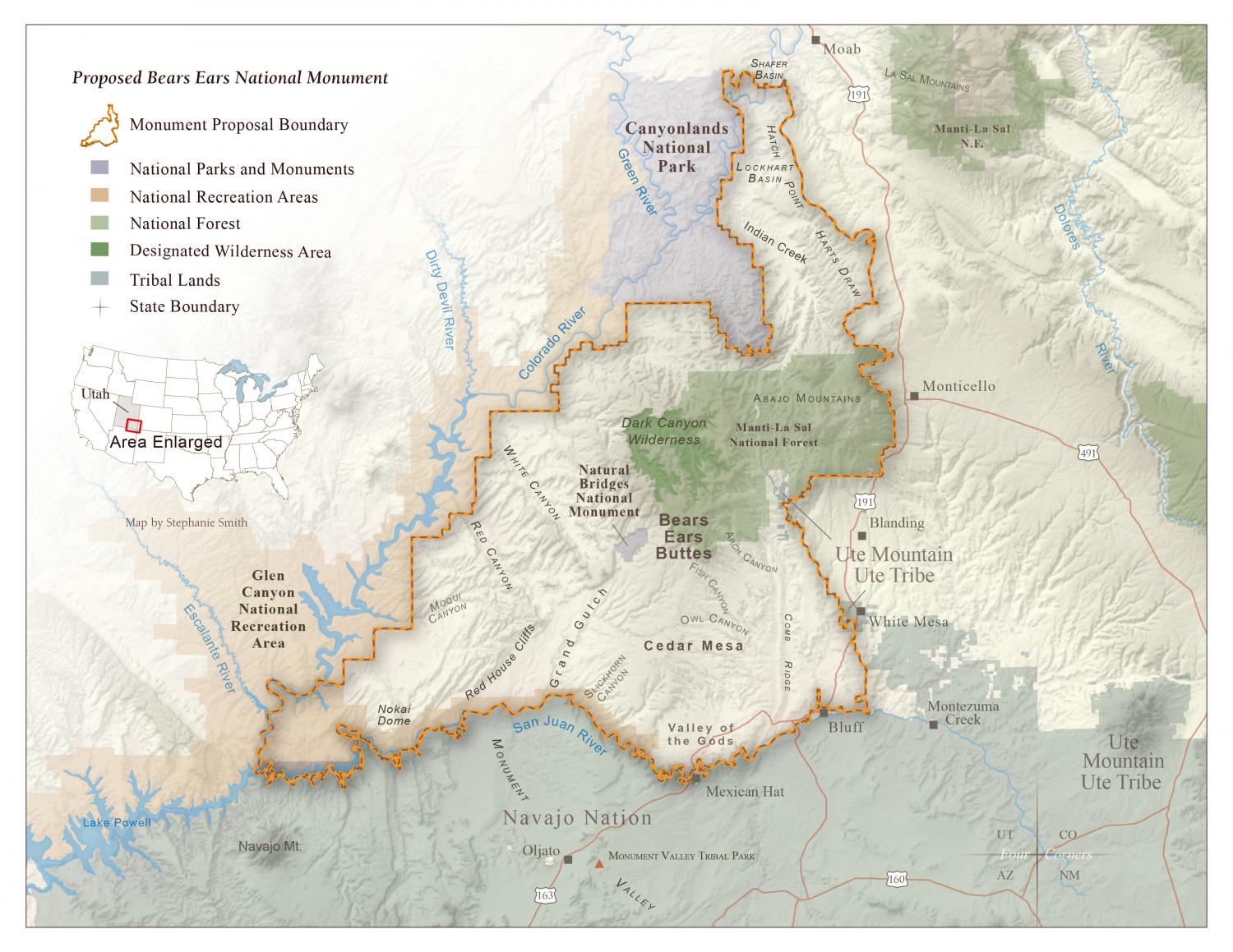 Proposed Bears Ears boundaries