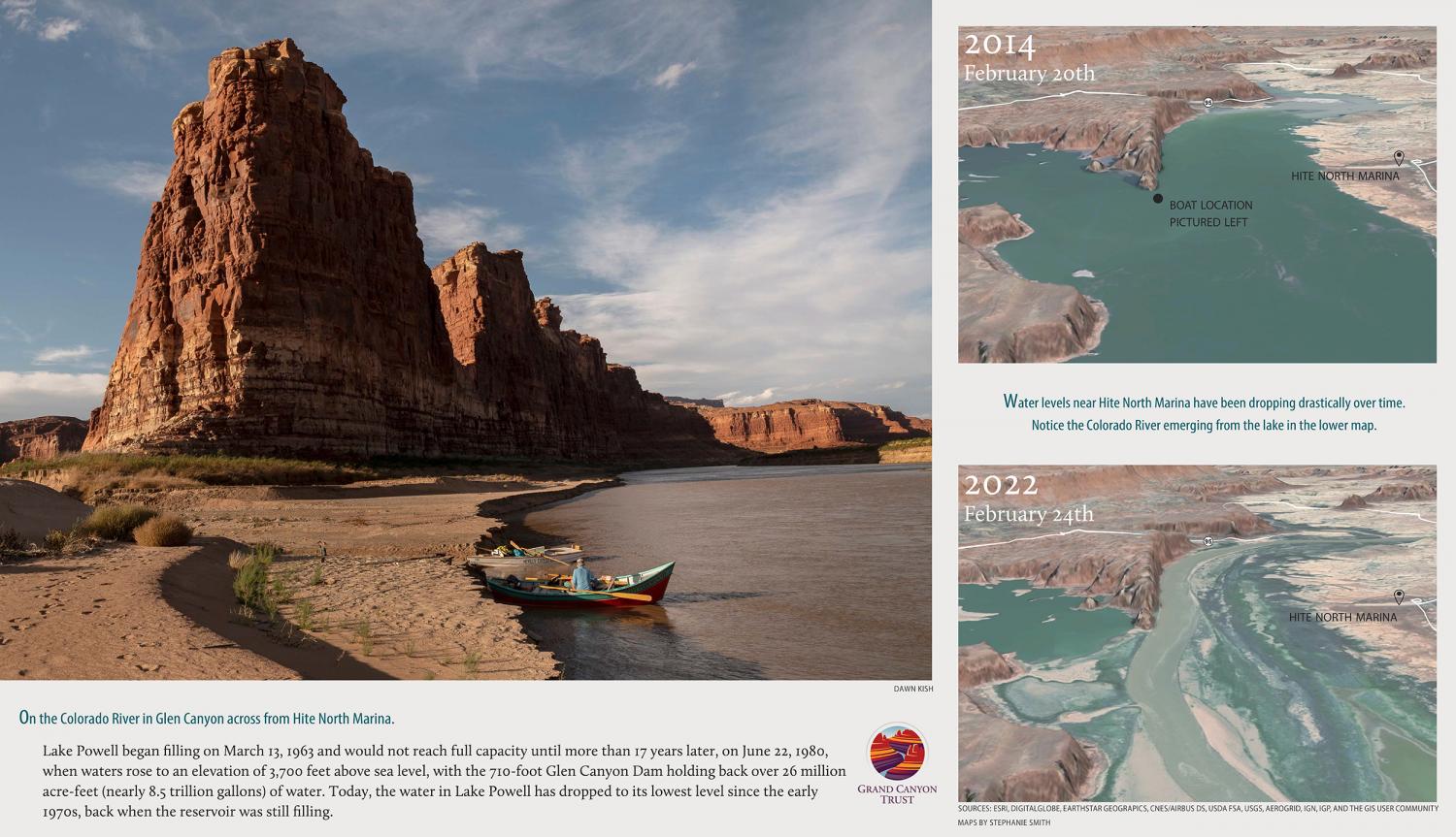 3D Map of Lake Powell Water Level Decline Grand Canyon Trust