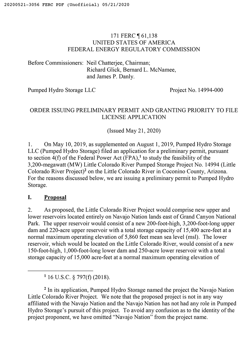 Page 1 of the FERC order