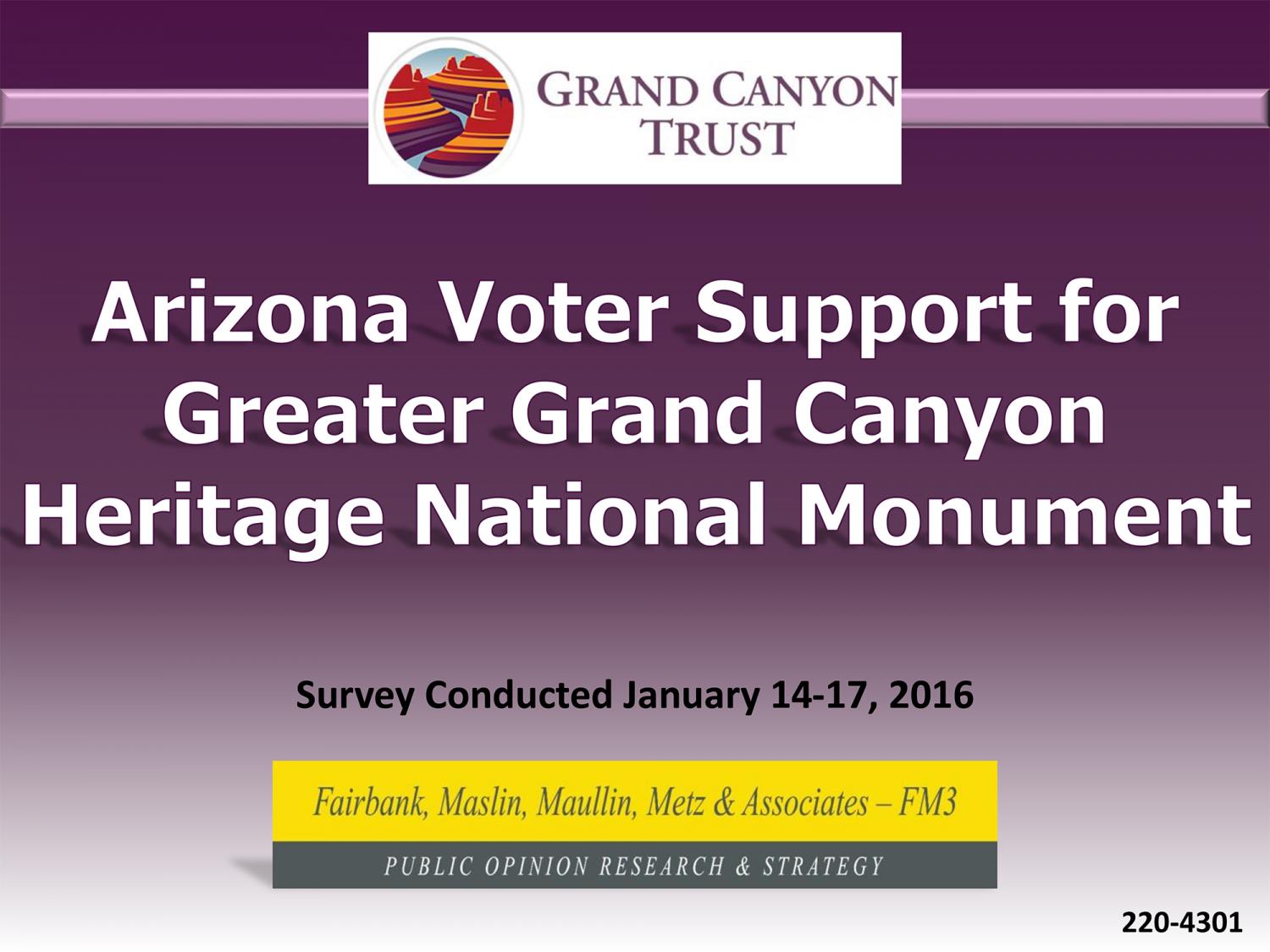 2016 Grand Canyon Heritage National Monument Poll