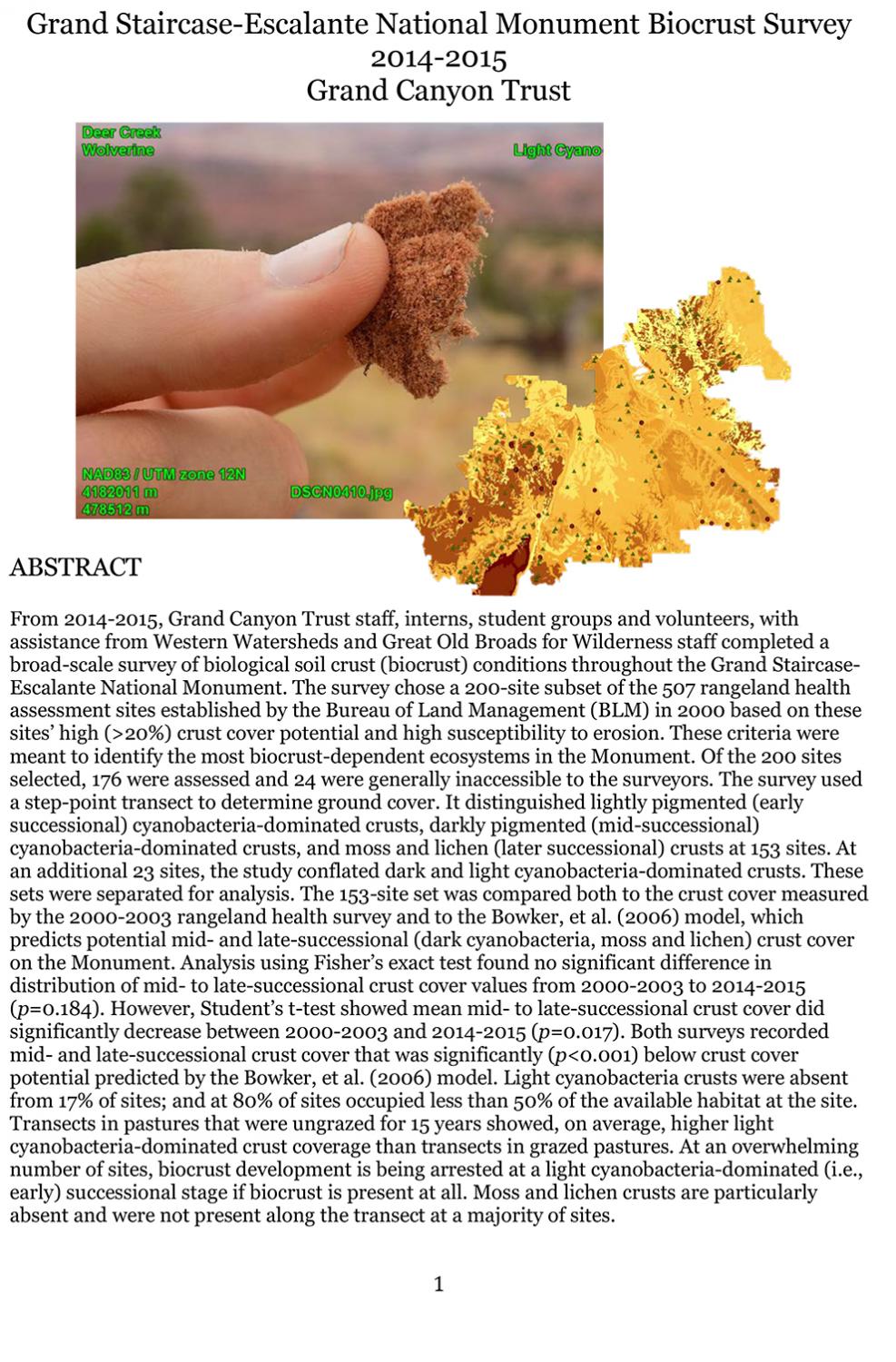 Grand Staircase-Escalante biocrust survey