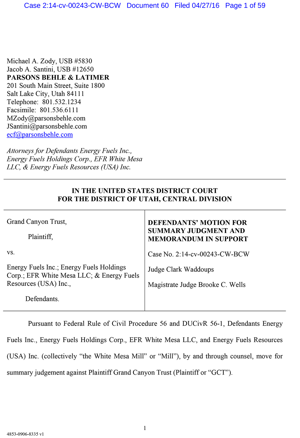 White Mesa Mill Clean Air Act arguments