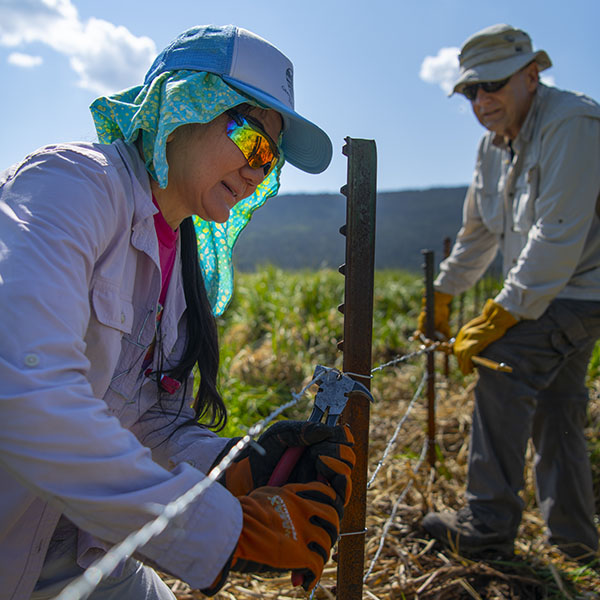 Volunteers fix a fence in Utah