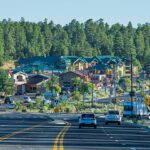 A view of the main street in Tusayan, Arizona where the Tusayan mega-resort is proposed