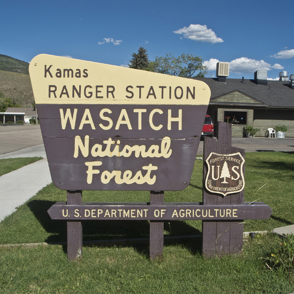 Kamas Ranger Station forest service sign