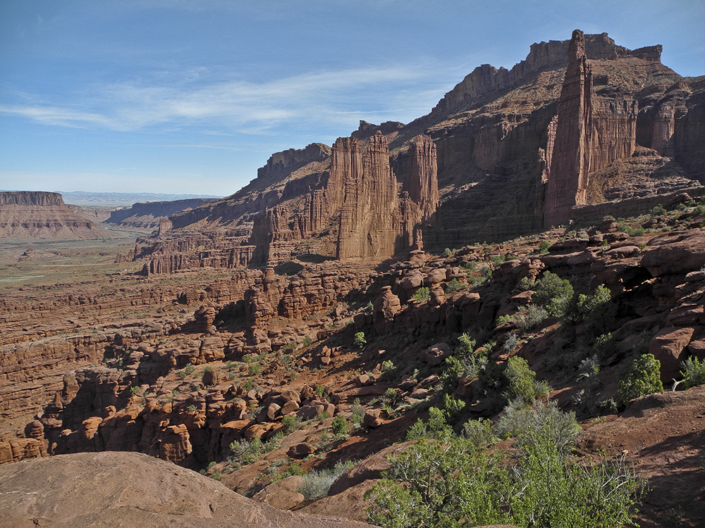 Sandstone that looks like a sandcastle forms Fisher Towers