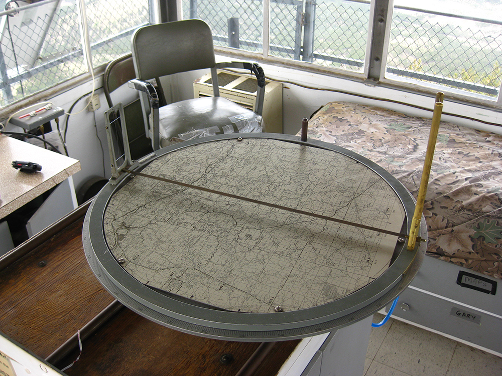 Inside the firelookout tower