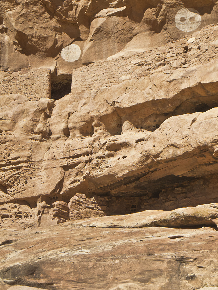 Pictographs above a cultural site in Bears Ears