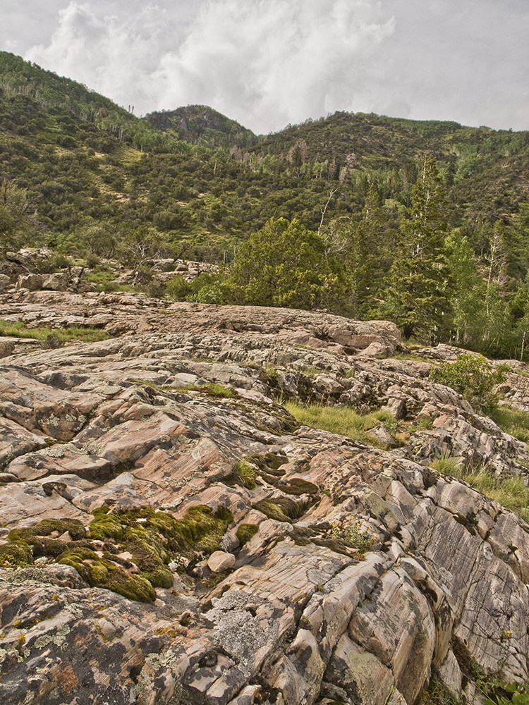 Rock outcrop at the top of the trail