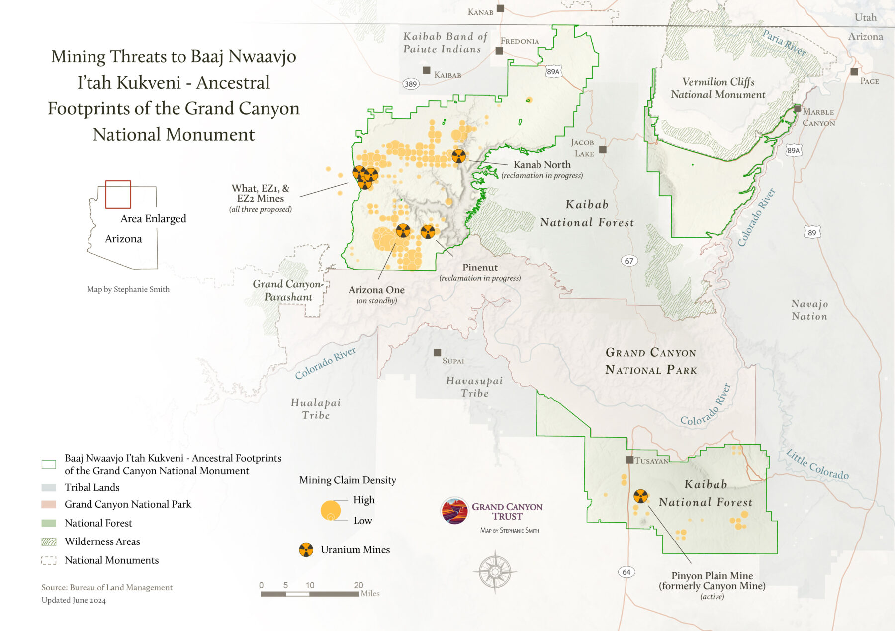 Map of mining threats in the Grand Canyon region” width=