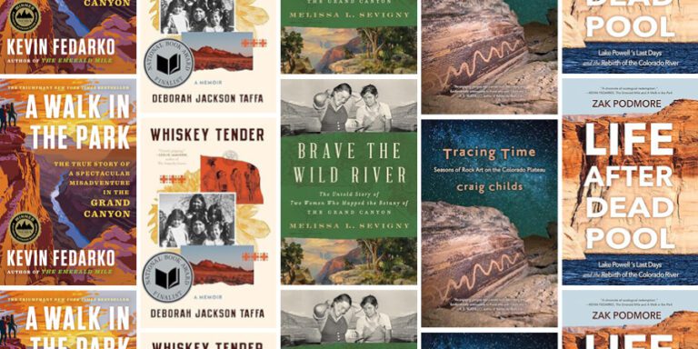 Book covers for books related to the Grand Canyon and Colorado Plateau